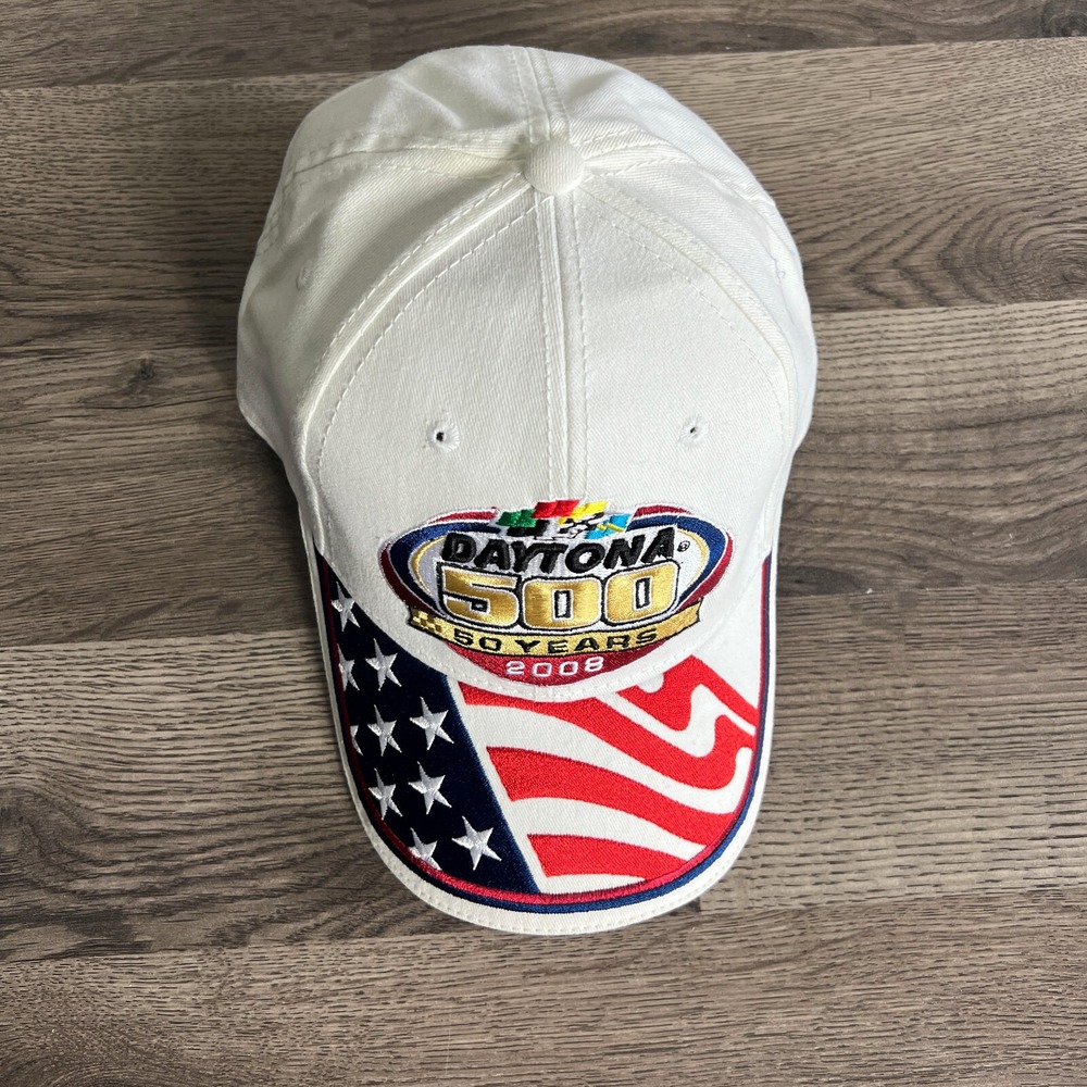 Daytona 500 Hat Adjustable 2008 NASCAR Racing 50 Years Great American Race‎ Flag - Picture 2 of 6